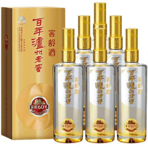 泸州老窖 窖龄酒 浓香型白酒 500ml 窖龄60年 52度 *6瓶整箱装