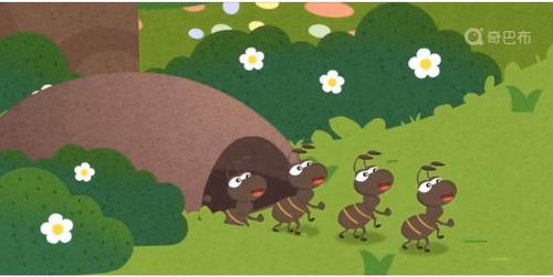 用力搬也搬不动,急的直摇头. 小小蚂蚁想一想,相出好办法.