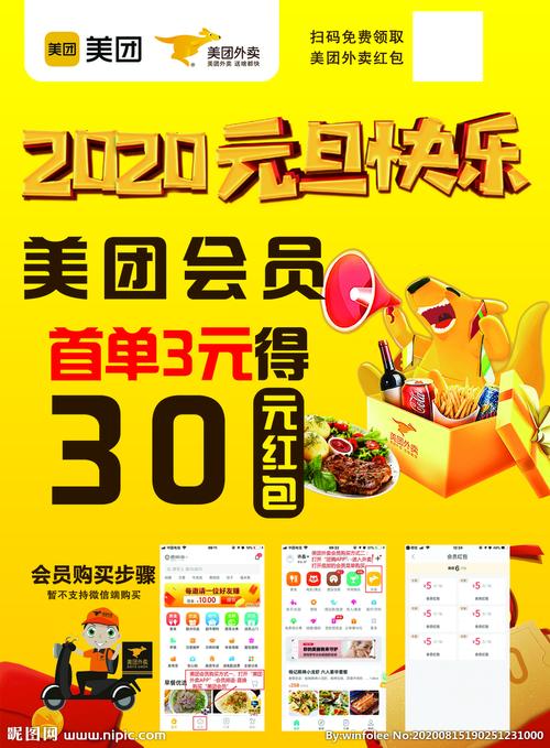 美团外卖宣传彩页海报图片