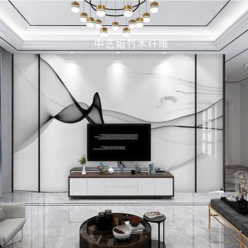 中艺姐全亮光竹木纤维集成墙板护墙板扣板电视背景墙客厅卧室玄关