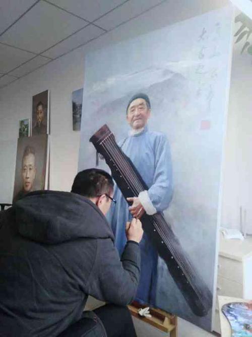 近代琴史油画肖像系列 广陵宗师 梅曰强先生像