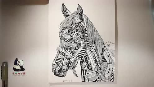 学画39期-线描马的画法 学会了画一幅送给那个属马的他or她吧!