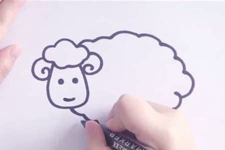 【卡通彩色绵羊简笔画的画法】_幼儿园可爱小羊简笔画步骤_儿童简单