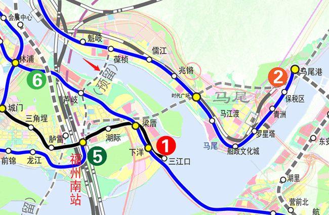 确实有标注一条地铁5号线的预留轨道线路,从福州南站出发,经芦岐(樟岚