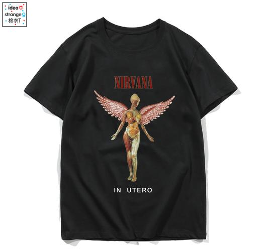 宝凡柏 nirvana 涅盘乐队 in utero 科特柯本 涅盘天使摇滚男女t恤