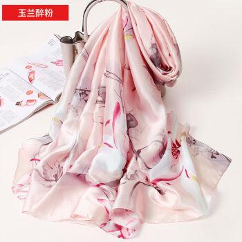 女披肩夏季百搭妈妈春秋长条纱巾秋款洋气时尚围巾薄款秋冬季玉兰醉粉