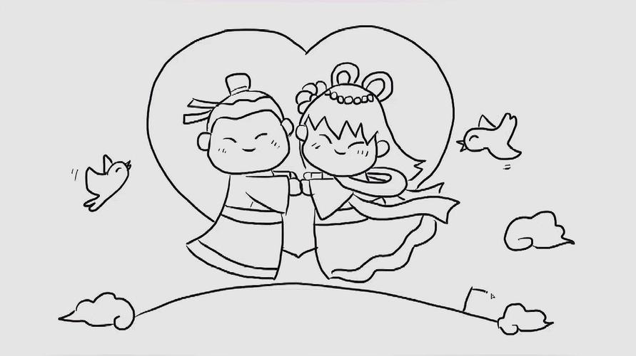 牛郎织女简笔画怎么画