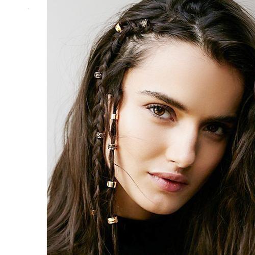 脏辫发扣环扣编发头饰酷发环扣发饰朋克波西米亚风饰品小辫子金属 组1