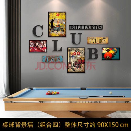 台球装饰画桌球室背景墙照片组合装饰墙loft工业风吧台形象墙 组合四