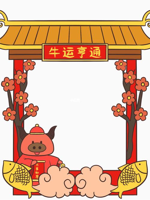 幼儿园新年环创素材,拍照边框,视频边框
