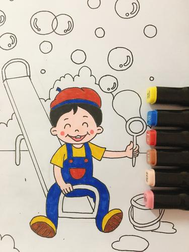 儿童画——彩色泡泡