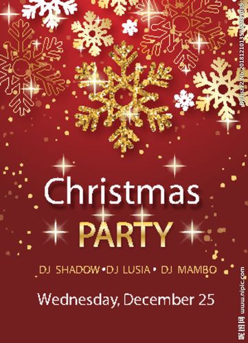 金色雪花圣诞海报图片