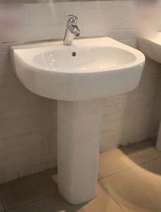 科勒立柱盆 k-17650t-0凯迪立柱式脸盆 600×485×872mm