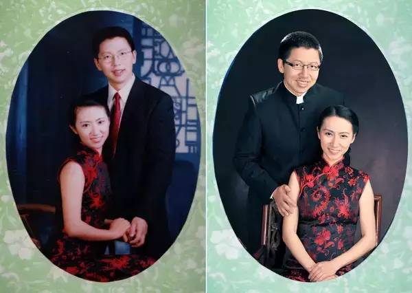 网友 申华章>的婚纱照 ▼ 我们的两张婚纱照,今年和十二年前 同一