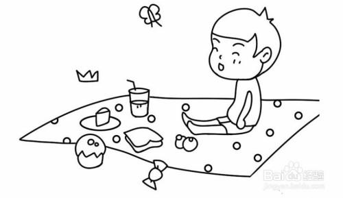 野餐的简笔画