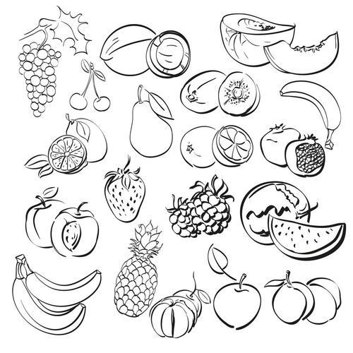 瓜果蔬菜组合图简笔画 第1页