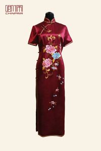 娇古苏绣春秋婚庆酒红妈妈款旗袍 span class=h>礼服 /span>苏绣 span