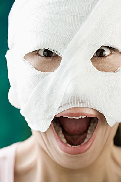 中国人,女人,包绷带,脸