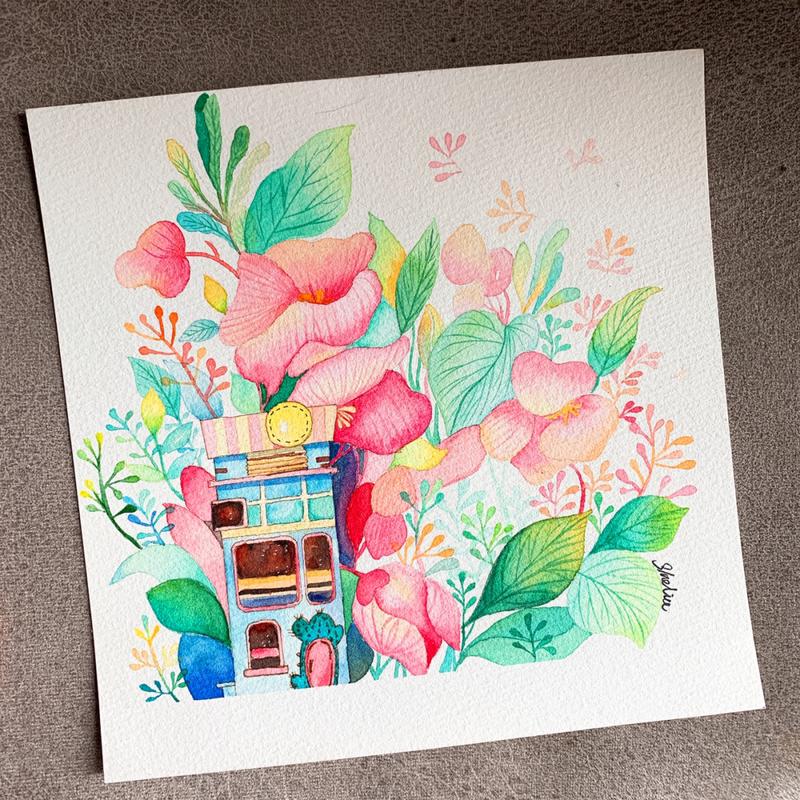 水彩临摹·春_水彩画_临摹_人文_绘画