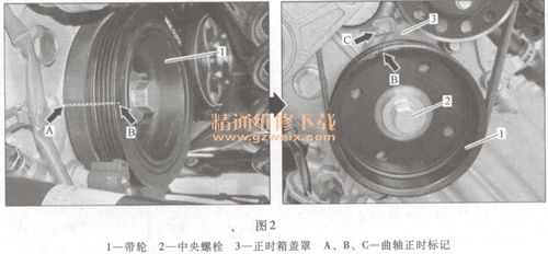 奔驰smart fortwo(1.0l 132. 9)发动机正时校对方法