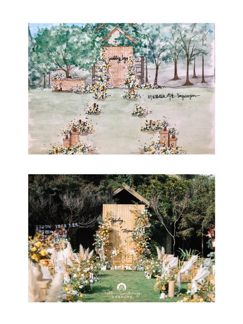 龙猫婚礼手绘图_婚礼_户外_手绘图_手绘_教堂_婚礼手绘效果图_婚嫁