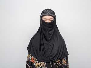 河北阿拉伯包头巾戴法