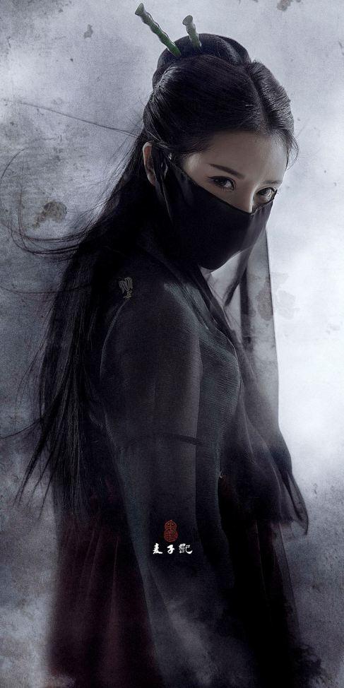 6k手机竖屏分辨率1440x2880古风美女写真东方神韵半遮面女子壁纸
