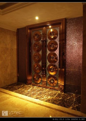 电镀玫瑰金不锈钢酒店包厢门 不锈钢ktv门镀色厂