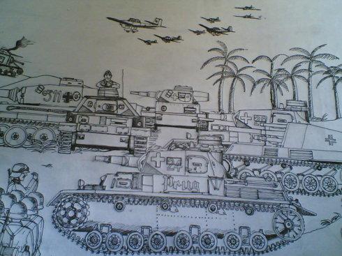 手绘军事画【6】