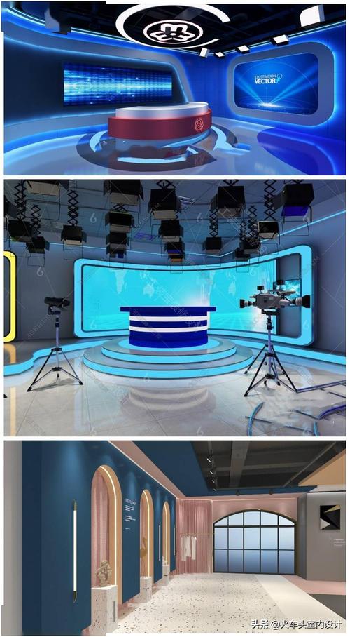 「网红直播间」装修效果图参考图3d模型背景墙装饰