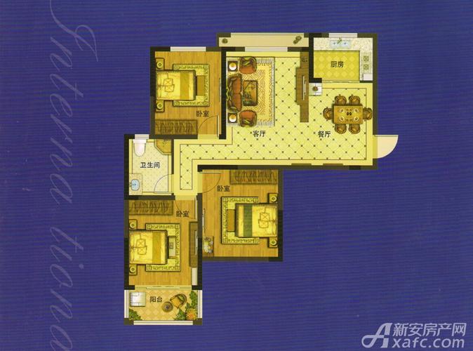 杉杉国际城c1户型图3室2厅103平米