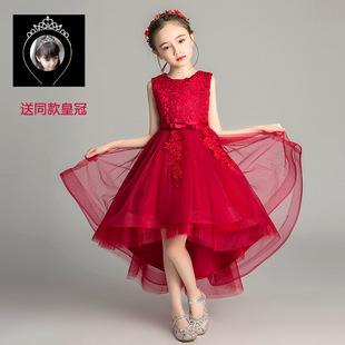 公主裙女童蓬蓬纱花童婚纱儿童走秀晚礼服小主持人六一钢琴演出服