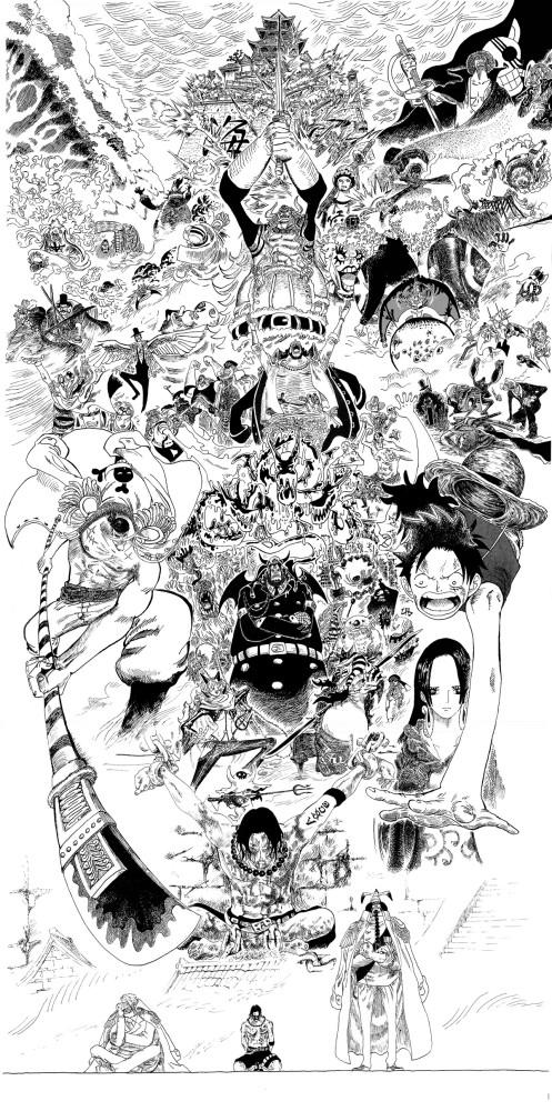 手机高清壁纸黑白海贼王