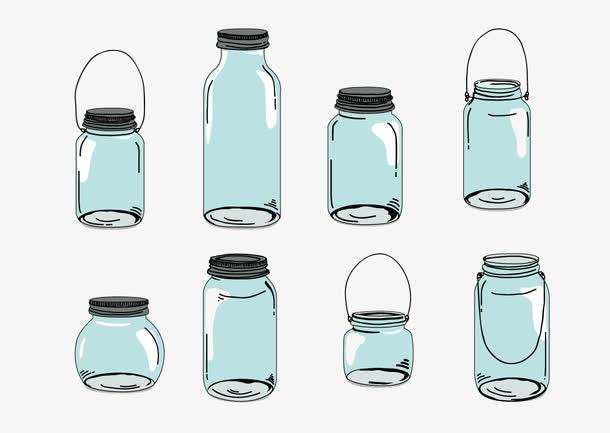 手绘可爱玻璃瓶