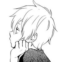 手绘男生头像黑白色的简单的线条黑的白的很-19kb