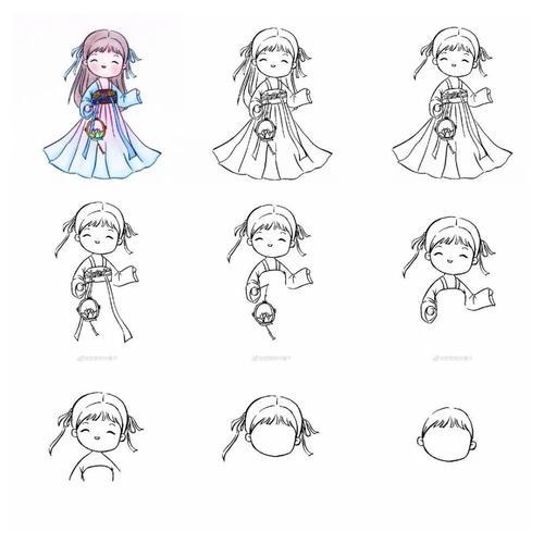 简笔画|可爱的汉服小人