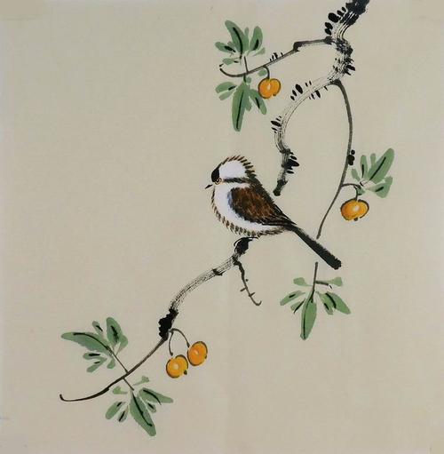 手绘字画书画装饰画热销yi090432无款国画花鸟画小品