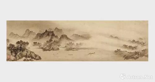 图3:牧溪,《渔村夕照》,《潇湘八景》之一,立轴;纸本水墨,34.