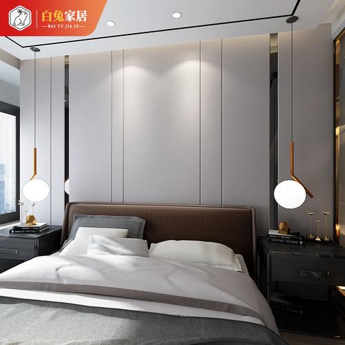 墙贴防撞软包围墙床头硬包背景墙轻奢卧室简约现代硬包金属条定制