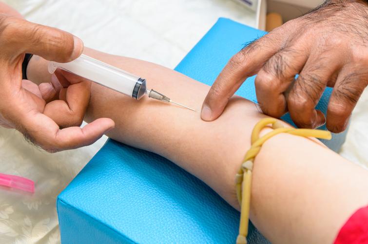 博士,注射器,抽血,测验