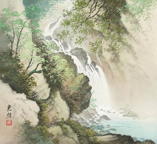 水彩画:日本艺术家小岛光径( koukei kojima )山水画