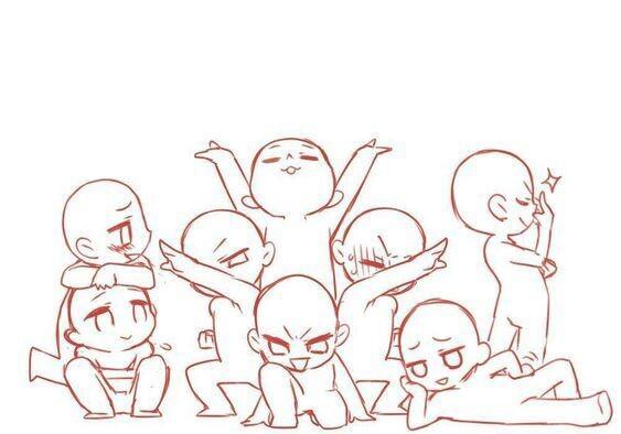 素材q版人物动作绘画