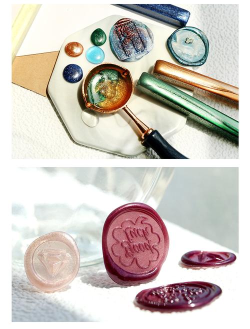 陶瓷火漆蜡条信封请柬火漆蜡粒复古闪光火漆蜡透明色火漆印章蜡粒