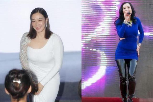 51岁钟丽缇晒全家福,一袭红裙再现颜值巅峰,蚂蚁腰引