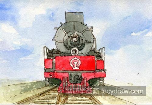 水彩火车的步骤有哪些?