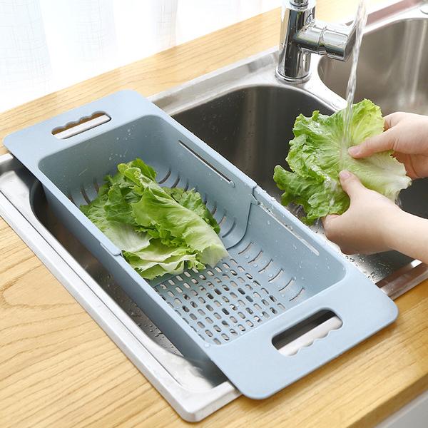 创意厨房可伸缩水槽沥水架沥水篮多功能塑料碗碟架洗菜盆滤水篮