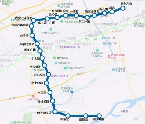 阿尔山路站是呼和浩特2号线一期工程的第一个车站,站前接喇嘛营车辆段