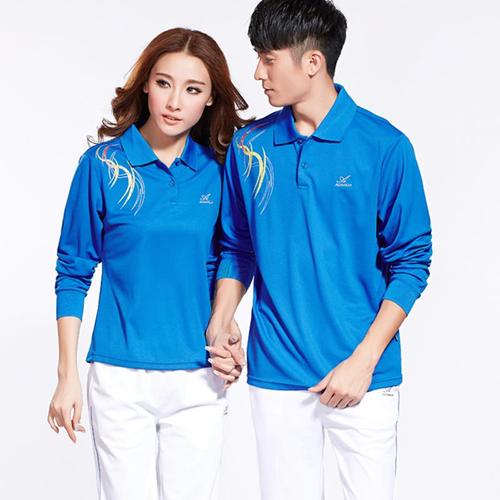 奥米达春秋季t恤彩蓝色女长袖运动服上衣修身运动套装