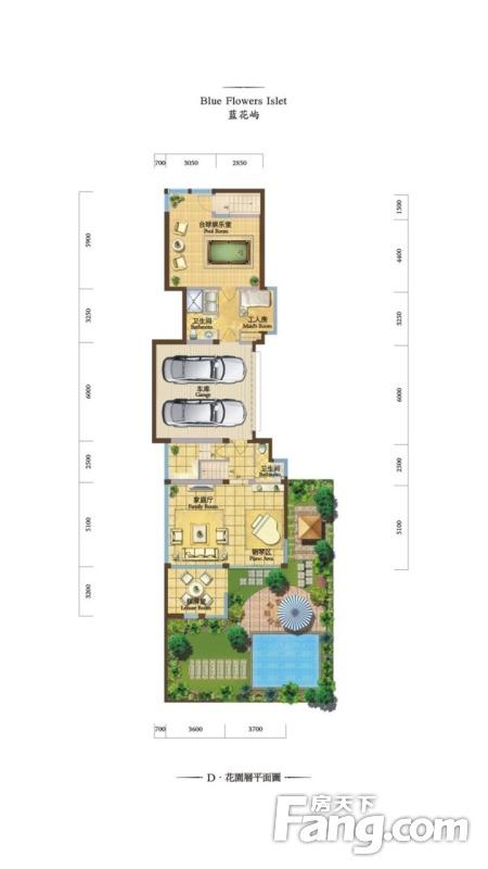 麓湖生态城蓝花屿,独栋岛屿别墅,中间位置,诚心卖