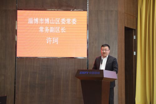 上图为淄博市博山区委常委,常务副区长许珂讲话